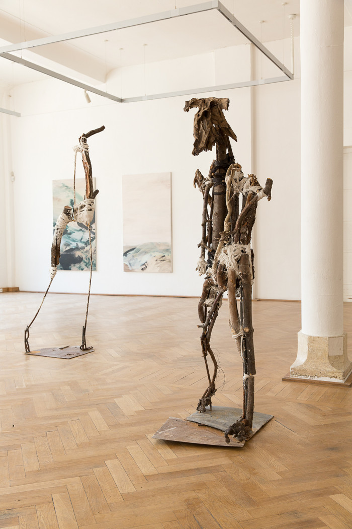 Minotaurus, 196cm x 67cm x 80cm, iron, plaster, wood, tetil, 2014, photo: Matthias Ritzmann.